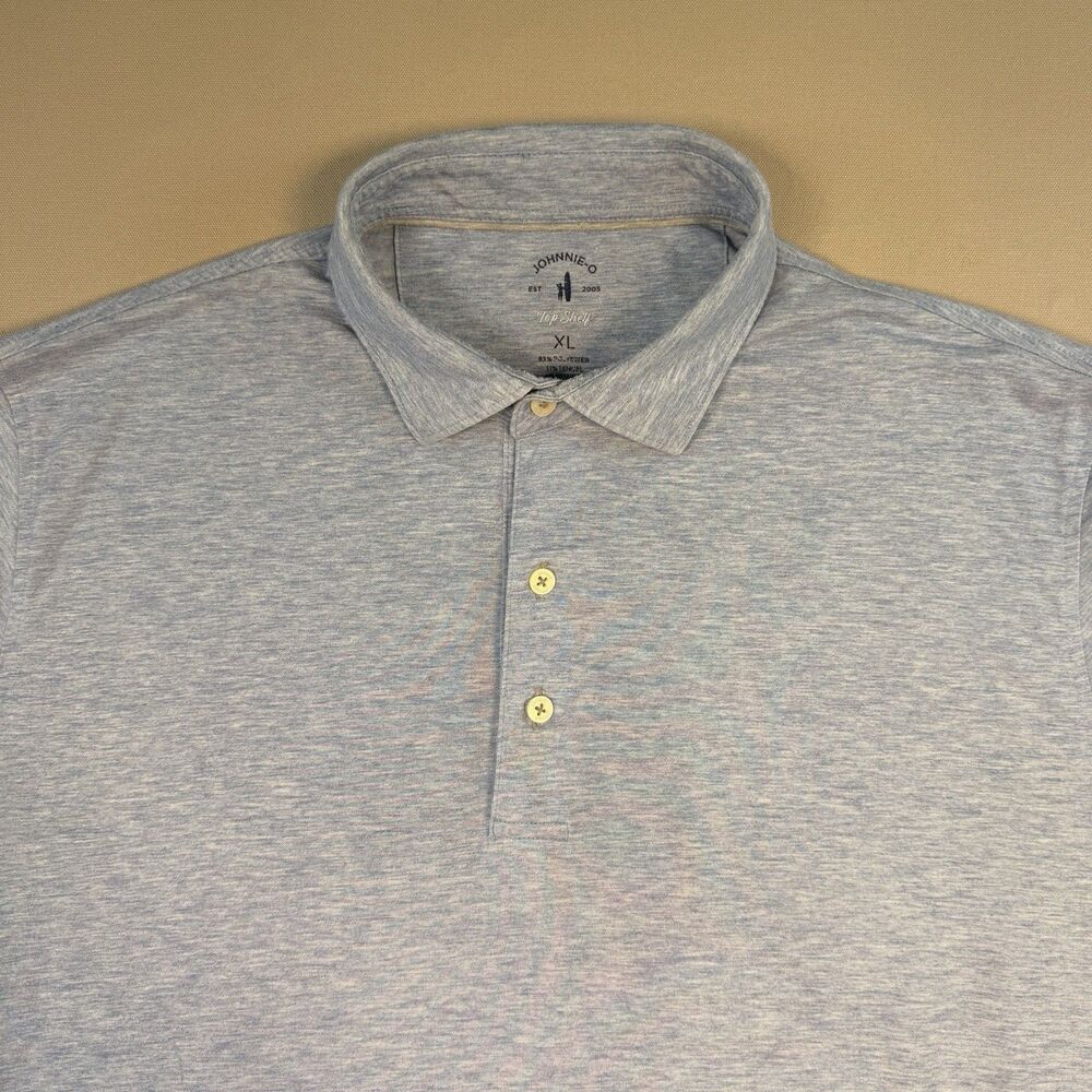 MEN'S JOHNNIE-O MADDOX POLO, SIZE: XL Heather Blue - Picture 3 of 7